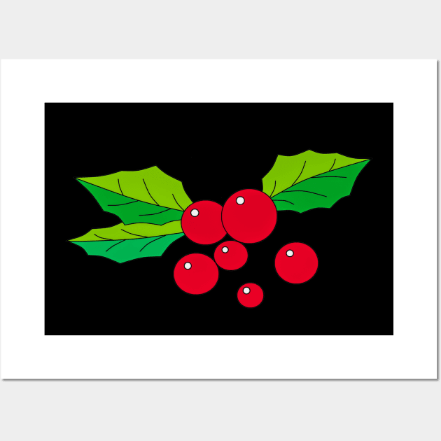 Christmas Holly Berry Decoration Wall Art by holidaystore